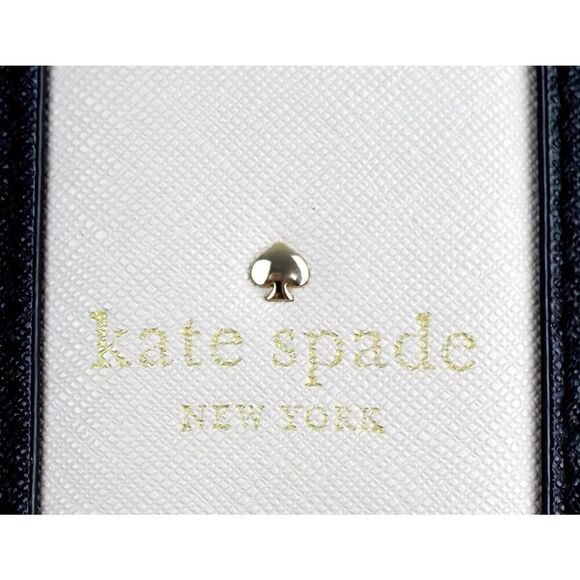 Kate Spade NY BLACK WHITE GENUINE LEATHER SATCHEL SHOULDER BAG HANDBAG PURSE - Picture 2 of 16